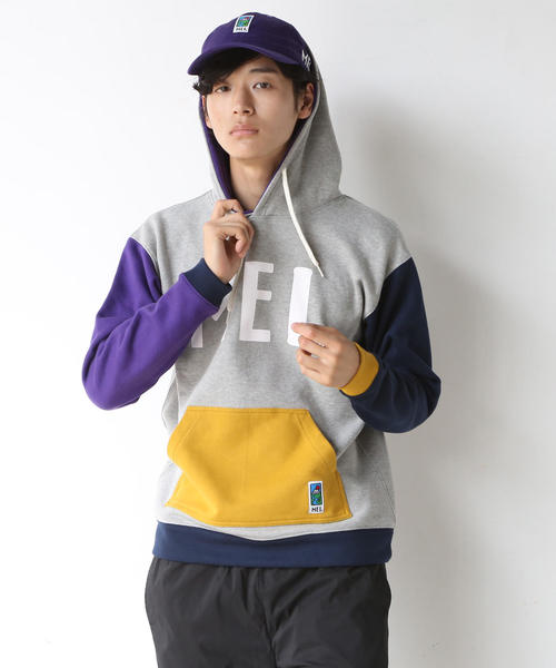 MEI（メイ）の「【別注】MEI 裏毛プルオーバーパーカー（パーカー・メンズ・パープル/マルチ/グレー・X-LARGE/LARGE/SMALL/MEDIUM）」の3枚目の写真