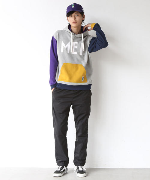 MEI（メイ）の「【別注】MEI 裏毛プルオーバーパーカー（パーカー・メンズ・パープル/マルチ/グレー・X-LARGE/LARGE/SMALL/MEDIUM）」の6枚目の写真