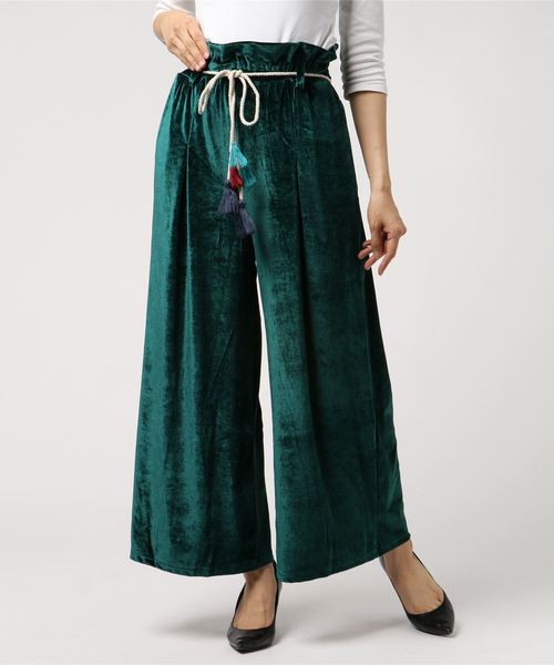 チャイハネ（チャイハネ）の「【チャイハネ】ベロアストレートワイドパンツ（その他パンツ・レディース・ネイビー/レッド/グリーン/キャメル・FREE）」の11枚目の写真