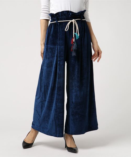 チャイハネ（チャイハネ）の「【チャイハネ】ベロアストレートワイドパンツ（その他パンツ・レディース・ネイビー/レッド/グリーン/キャメル・FREE）」の15枚目の写真