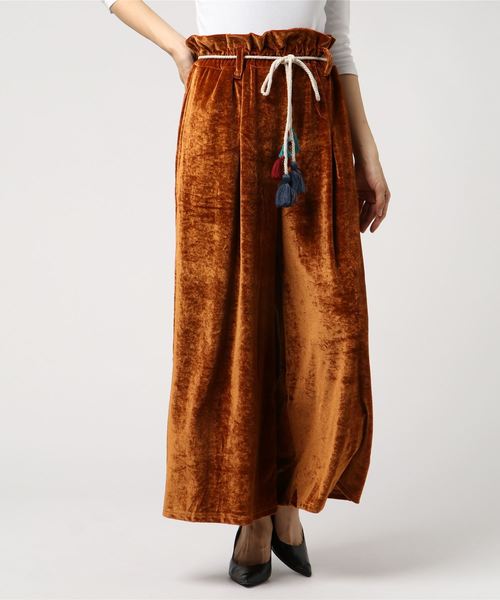 チャイハネ（チャイハネ）の「【チャイハネ】ベロアストレートワイドパンツ（その他パンツ・レディース・ネイビー/レッド/グリーン/キャメル・FREE）」の16枚目の写真