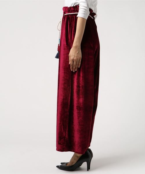 チャイハネ（チャイハネ）の「【チャイハネ】ベロアストレートワイドパンツ（その他パンツ・レディース・ネイビー/レッド/グリーン/キャメル・FREE）」の8枚目の写真