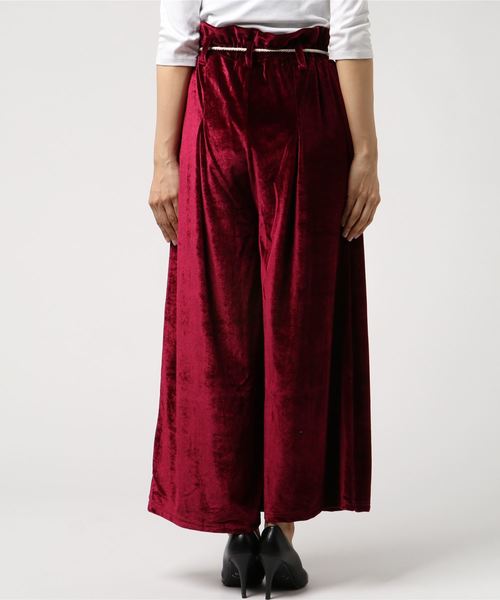 チャイハネ（チャイハネ）の「【チャイハネ】ベロアストレートワイドパンツ（その他パンツ・レディース・ネイビー/レッド/グリーン/キャメル・FREE）」の9枚目の写真