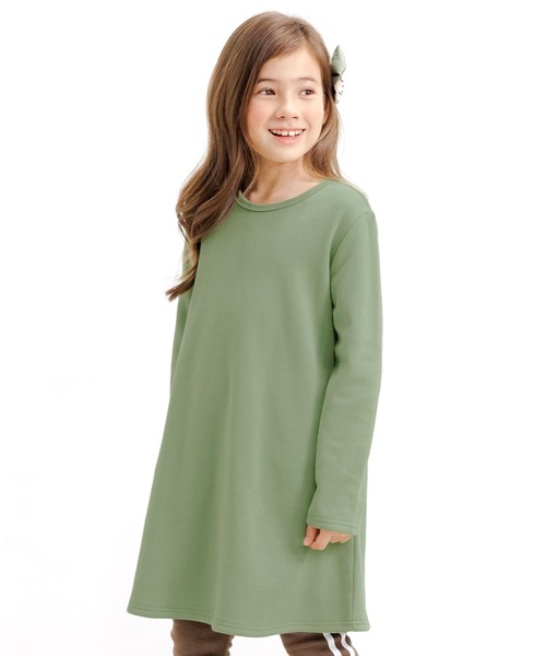 Bee des Bee（ビーデスビー）の「【裏起毛】無地フレアワンピース（ワンピース・キッズ・ラベンダー/ブラック/グレー/ベージュ/グリーン/カーキブラウン/チャコール/ピンク系その他/ピンク/イエロー/ホワイト/ブルー/パープル系その他2/パープル系その他/ネイビー/アッシュグレー/ブルー系/グリーン系/杢グレー/モカ/ピンク系/ブルー系1/ピンク系その他2/ライトパープル・110cm/130cm/120cm/90cm/100cm/140cm/150cm）」の11枚目の写真