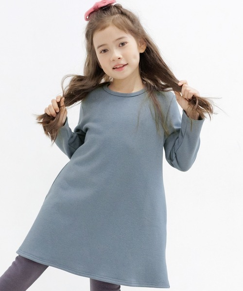 Bee des Bee（ビーデスビー）の「【裏起毛】無地フレアワンピース（ワンピース・キッズ・ラベンダー/ブラック/グレー/ベージュ/グリーン/カーキブラウン/チャコール/ピンク系その他/ピンク/イエロー/ホワイト/ブルー/パープル系その他2/パープル系その他/ネイビー/アッシュグレー/ブルー系/グリーン系/杢グレー/モカ/ピンク系/ブルー系1/ピンク系その他2/ライトパープル・110cm/130cm/120cm/90cm/100cm/140cm/150cm）」の13枚目の写真