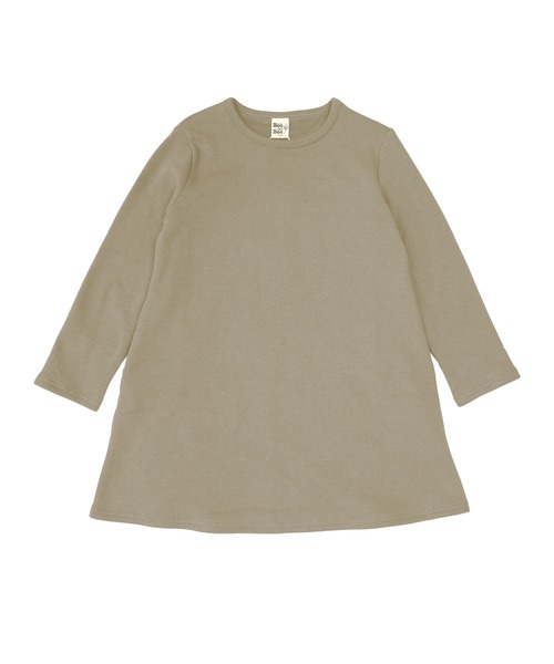 Bee des Bee（ビーデスビー）の「【裏起毛】無地フレアワンピース（ワンピース・キッズ・ラベンダー/ブラック/グレー/ベージュ/グリーン/カーキブラウン/チャコール/ピンク系その他/ピンク/イエロー/ホワイト/ブルー/パープル系その他2/パープル系その他/ネイビー/アッシュグレー/ブルー系/グリーン系/杢グレー/モカ/ピンク系/ブルー系1/ピンク系その他2/ライトパープル・110cm/130cm/120cm/90cm/100cm/140cm/150cm）」の3枚目の写真