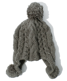 ANY | 【KIDS雑貨】両耳ポンポンニット　ニット帽子(ニットキャップ/ビーニー)