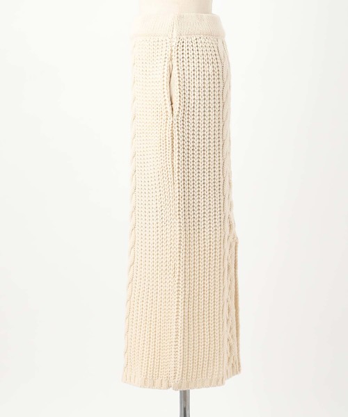 one after another NICE CLAUP（ワンアフターアナザーナイスクラップ）の「ケーブル編みニットスカート（スカート・レディース・アイボリー/グレー/ベージュ/ピンク系その他・FREE）」の14枚目の写真