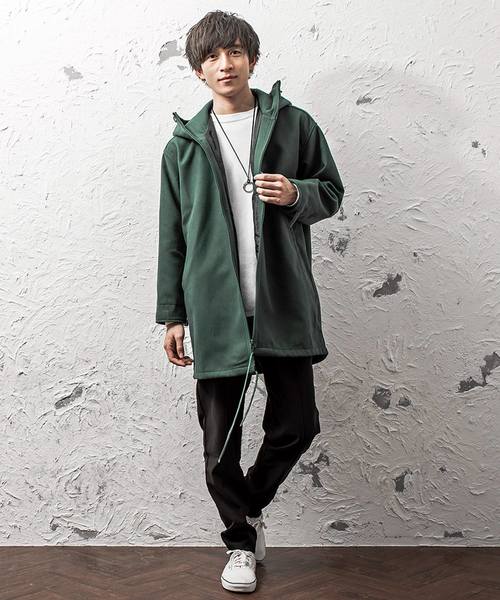 MinoriTY(マイノリティ)の「メルトンロングフードコート(パーカー・メンズ・ブラック/グリーン/チャコール・M/L)」の13枚目の写真