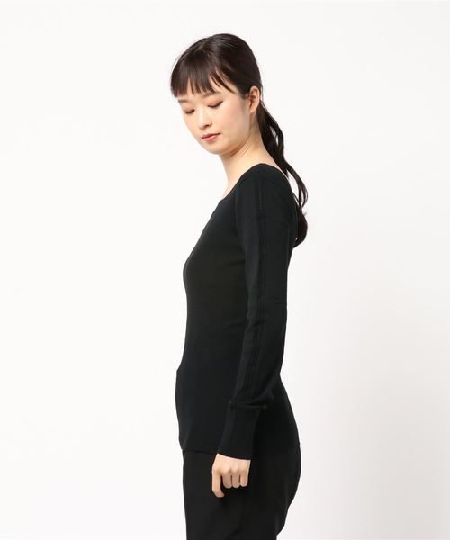 CITYSHOP(シティーショップ)の「スクエアネックニット(ニット/セーター・レディース・ブラック/グリーン/ベージュ/スカイブルー・FREE)」の5枚目の写真