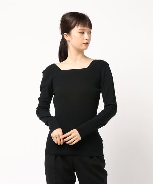CITYSHOP(シティーショップ)の「スクエアネックニット(ニット/セーター・レディース・ブラック/グリーン/ベージュ/スカイブルー・FREE)」の11枚目の写真