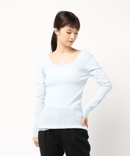 CITYSHOP(シティーショップ)の「スクエアネックニット(ニット/セーター・レディース・ブラック/グリーン/ベージュ/スカイブルー・FREE)」の17枚目の写真