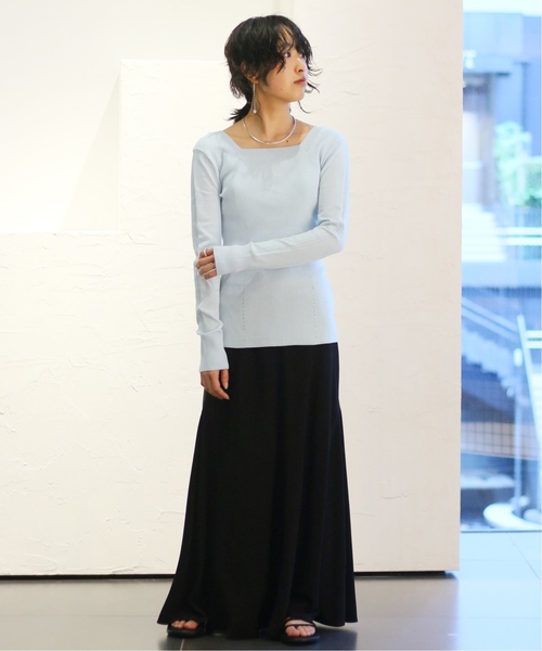 CITYSHOP(シティーショップ)の「スクエアネックニット(ニット/セーター・レディース・ブラック/グリーン/ベージュ/スカイブルー・FREE)」の16枚目の写真