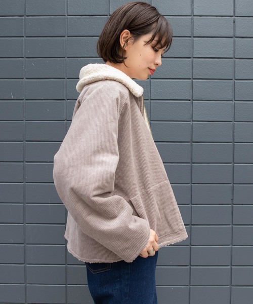 flower（フラワー）の「リトルリバーシブルコート（ブルゾン・レディース・ベージュ/ブラウン・FREE）」の5枚目の写真