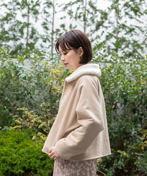 flower（フラワー）の「リトルリバーシブルコート（ブルゾン・レディース・ベージュ/ブラウン・FREE）」の6枚目の写真