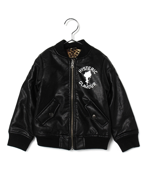 HYSTERIC MINI（ヒステリックミニ）の「HYSTERIC VIP LEOPARD GLAMOUR リバーシブル ジャンパー（ブルゾン・キッズ・ブラック/ピンク・100/120/110）」の2枚目の写真
