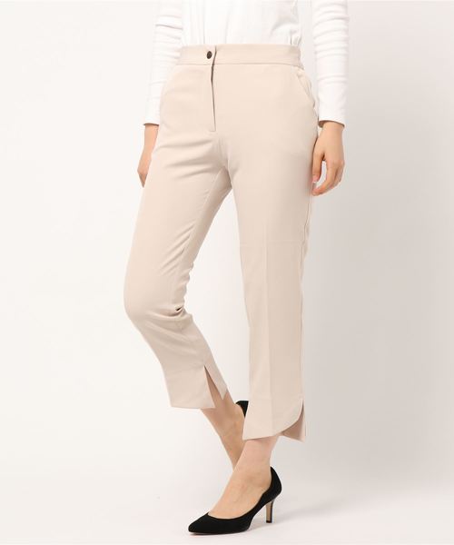 KOBE LETTUCE（コウベレタス）の「デザインスリットセンタープレススラックスパンツ（スラックス・レディース・パープル/カーキ/モカ/ホワイト系その他/ベージュ/ピンク/ライトカーキ/ブラック/イエロー系その他/ピンク系その他/ミント/ホワイト系その他2・FREE/S/M）」の2枚目の写真