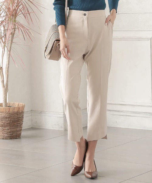 KOBE LETTUCE（コウベレタス）の「デザインスリットセンタープレススラックスパンツ（スラックス・レディース・パープル/カーキ/モカ/ホワイト系その他/ベージュ/ピンク/ライトカーキ/ブラック/イエロー系その他/ピンク系その他/ミント/ホワイト系その他2・FREE/S/M）」の3枚目の写真