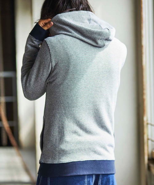 BANKS(バンクス)の「BANKS AFL0194 BORDER LINE FLEECE (バンクス ボーダーラインフリース)(スウェット・メンズ・ダークインディゴブルー・S/M/L)」の5枚目の写真