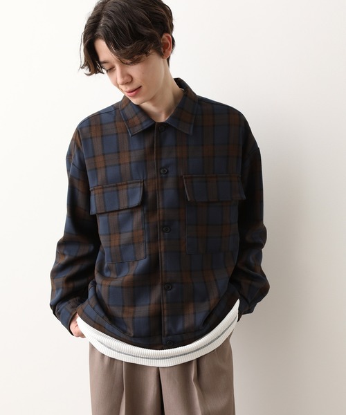 JUNRED(ジュンレッド)の「チェックWフラップブルゾン(ブルゾン・メンズ・ネイビー/パープル・S/M/L)」の11枚目の写真