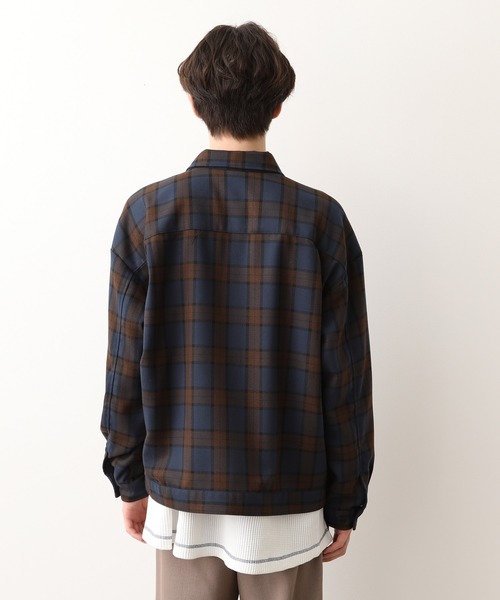 JUNRED(ジュンレッド)の「チェックWフラップブルゾン(ブルゾン・メンズ・ネイビー/パープル・S/M/L)」の13枚目の写真