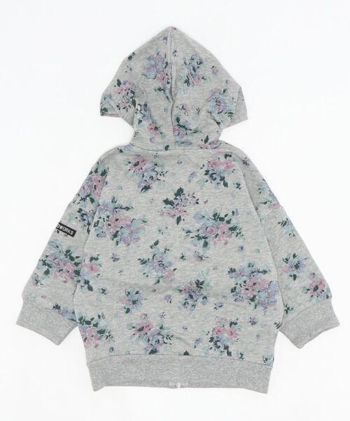 RUGGEDWORKS（ラゲッドワークス）の「花柄ＺＩＰ裏毛パーカー（パーカー・キッズ・グレー/オフホワイト・110cm/100cm/120cm/130cm/140cm/90㎝/150cm）」の3枚目の写真