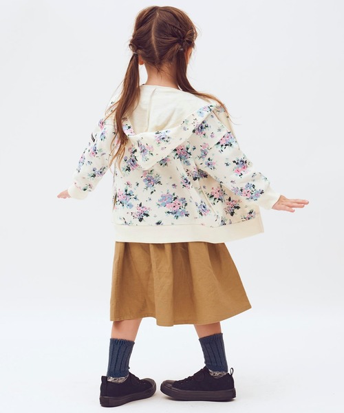 RUGGEDWORKS（ラゲッドワークス）の「花柄ＺＩＰ裏毛パーカー（パーカー・キッズ・グレー/オフホワイト・110cm/100cm/120cm/130cm/140cm/90㎝/150cm）」の5枚目の写真