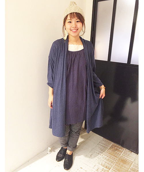 PUAL CE CIN(ピュアルセシン)の「重ね着風チュニック(Tシャツ/カットソー・レディース・オートミール/モカ/ネイビー・FREE)」の1枚目の写真