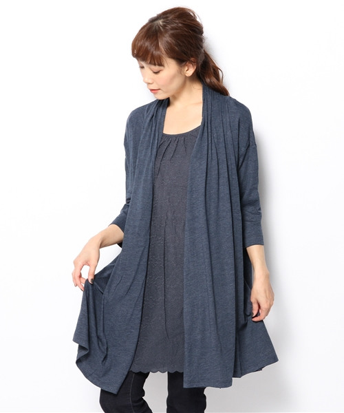 PUAL CE CIN(ピュアルセシン)の「重ね着風チュニック(Tシャツ/カットソー・レディース・オートミール/モカ/ネイビー・FREE)」の14枚目の写真