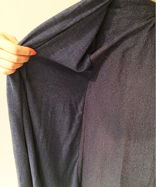 PUAL CE CIN(ピュアルセシン)の「重ね着風チュニック(Tシャツ/カットソー・レディース・オートミール/モカ/ネイビー・FREE)」の9枚目の写真