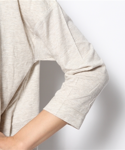 PUAL CE CIN(ピュアルセシン)の「重ね着風チュニック(Tシャツ/カットソー・レディース・オートミール/モカ/ネイビー・FREE)」の6枚目の写真