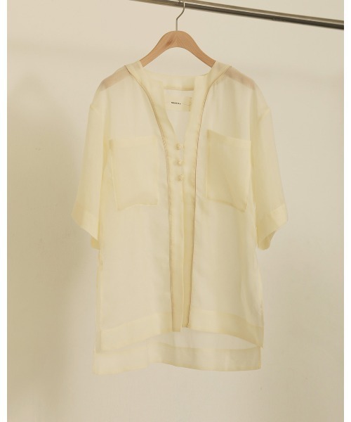 【1度着用のみ美品】 トゥデイフル オーガンジーチャイナシャツ 近年モデル TODAYFUL（トゥデイフル）の「オーガンジーチャイナシャツ