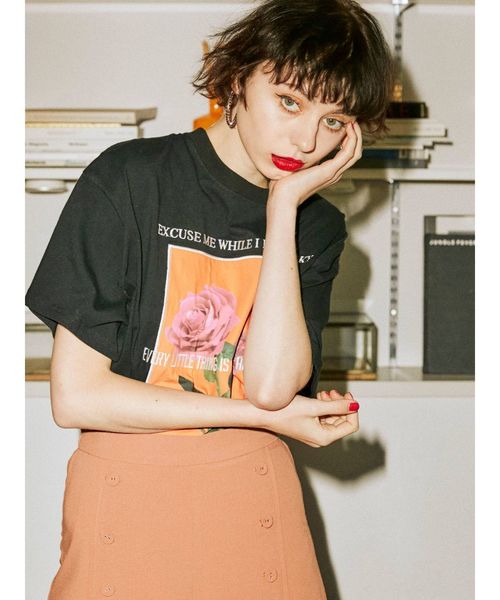 jouetie（ジュエティ）の「フォトBIG T（Tシャツ/カットソー・レディース・オフホワイト/グリーン/ブラック・MEDIUM）」の7枚目の写真