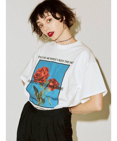 jouetie（ジュエティ）の「フォトBIG T（Tシャツ/カットソー・レディース・オフホワイト/グリーン/ブラック・MEDIUM）」の19枚目の写真