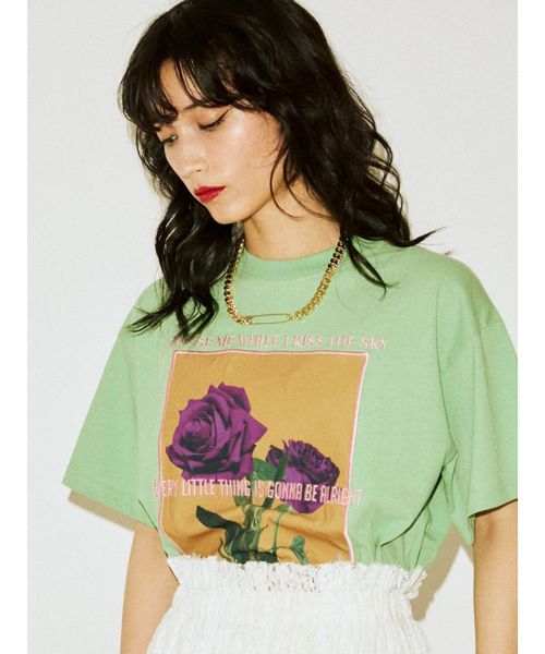 jouetie（ジュエティ）の「フォトBIG T（Tシャツ/カットソー・レディース・オフホワイト/グリーン/ブラック・MEDIUM）」の12枚目の写真