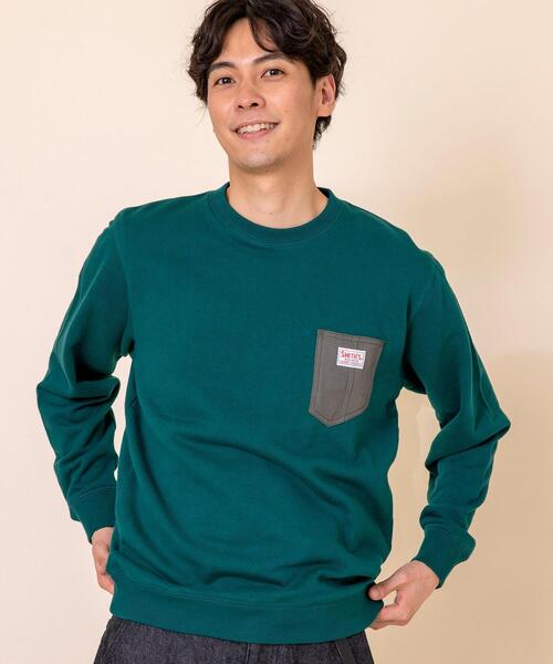 SMITH'S（スミス）の「SMITH’S(スミス)別注ポケットスウェットクルーネック20FW(一部WEB限定カラー)#（スウェット・メンズ・ブラック/その他1/その他3/オフホワイト/ケリー/その他2・X-LARGE/LARGE/SMALL/MEDIUM）」の22枚目の写真