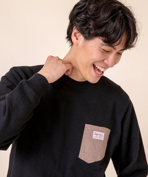 SMITH'S（スミス）の「SMITH’S(スミス)別注ポケットスウェットクルーネック20FW(一部WEB限定カラー)#（スウェット・メンズ・ブラック/その他1/その他3/オフホワイト/ケリー/その他2・X-LARGE/LARGE/SMALL/MEDIUM）」の17枚目の写真