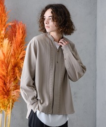 CASPER JOHN | Drape Mao-collar Embroidery Shirts/ドレープマオカラーエンブロイダリーシャツ(シャツ/ブラウス)
