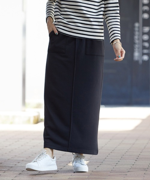 OMNES Another Edition（オムネス アナザーエディション）の「裏毛ロングタイトスカート ストレートスカート（スカート・レディース・ブラック/グレー系その他/モカ/パープル・FREE）」の5枚目の写真
