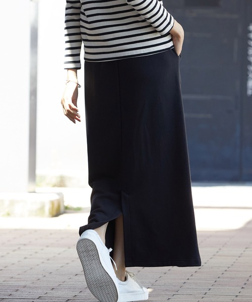 OMNES Another Edition（オムネス アナザーエディション）の「裏毛ロングタイトスカート ストレートスカート（スカート・レディース・ブラック/グレー系その他/モカ/パープル・FREE）」の7枚目の写真