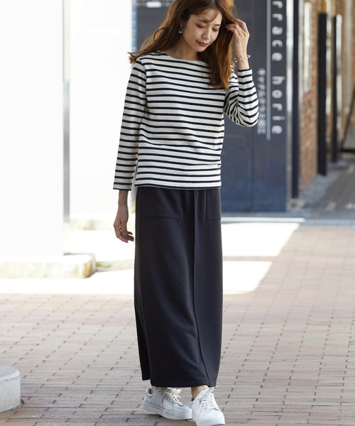 OMNES Another Edition（オムネス アナザーエディション）の「裏毛ロングタイトスカート ストレートスカート（スカート・レディース・ブラック/グレー系その他/モカ/パープル・FREE）」の10枚目の写真