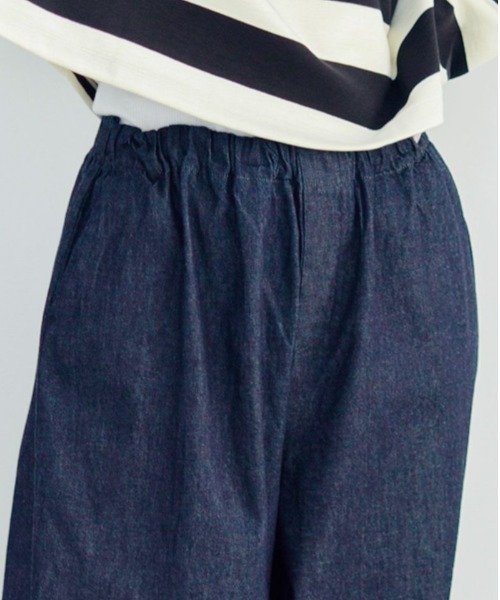mizuiroind（ミズイロインド）の「デニムワイドパンツ（デニムパンツ・レディース・インディゴブルー/ワンウォッシュ・2）」の4枚目の写真