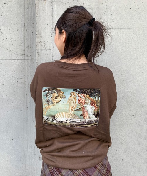 STYLEBLOCK(スタイルブロック)の「裏毛アートプリントビッグシルエットスウェットトレーナー(スウェット・メンズ・ホワイト/ホワイト系その他/ブラック系その他/ブラウン系その他/ベージュ系その他/ベージュ系その他2/ベージュ/ブラウン/ブラック・M/L/LL)」の6枚目の写真