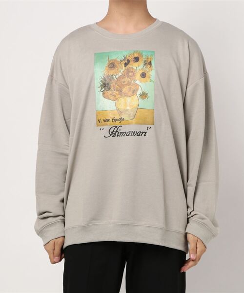 STYLEBLOCK(スタイルブロック)の「裏毛アートプリントビッグシルエットスウェットトレーナー(スウェット・メンズ・ホワイト/ホワイト系その他/ブラック系その他/ブラウン系その他/ベージュ系その他/ベージュ系その他2/ベージュ/ブラウン/ブラック・M/L/LL)」の12枚目の写真