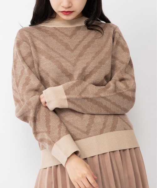 Mysa&Liina（ミーサリーナ）の「ヘリンボン柄ニット（ニット/セーター・レディース・ブラック/ベージュ/モカ・M）」の20枚目の写真