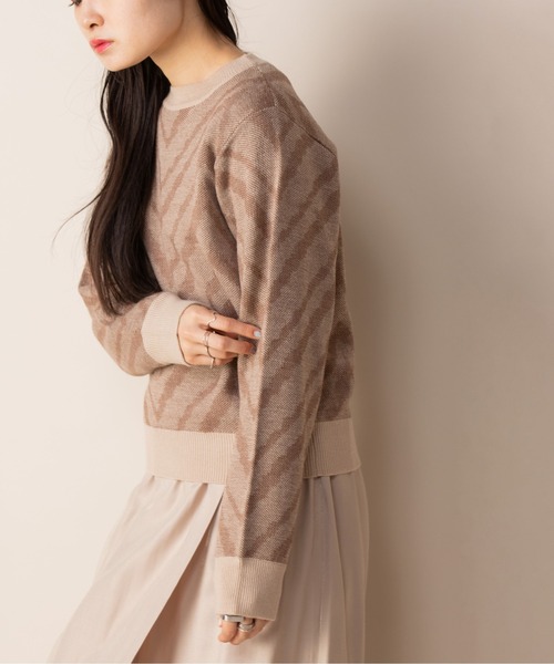 Mysa&Liina（ミーサリーナ）の「ヘリンボン柄ニット（ニット/セーター・レディース・ブラック/ベージュ/モカ・M）」の21枚目の写真