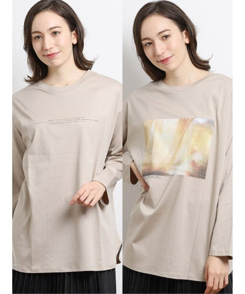 セール エムエフエディトリアルレディース M F Editorial Women 2way ロゴ転写プリント クルーネック長袖ｔシャツ Tシャツ カットソー M F Editorial エムエフエディトリアル のファッション通販 Zozotown