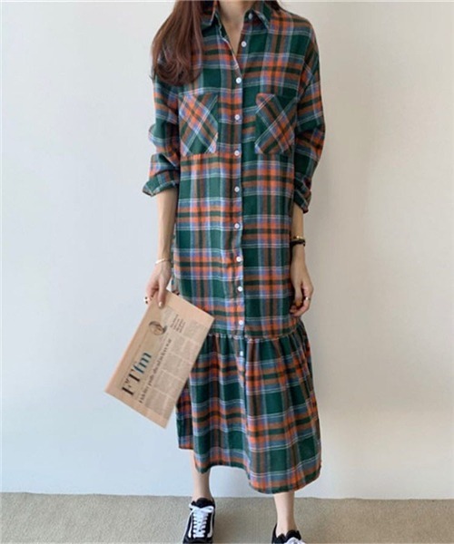 セール 綿100 起毛チェックワンピース ワンピース Free Stylists フリー スタイリスト のファッション通販 Zozotown