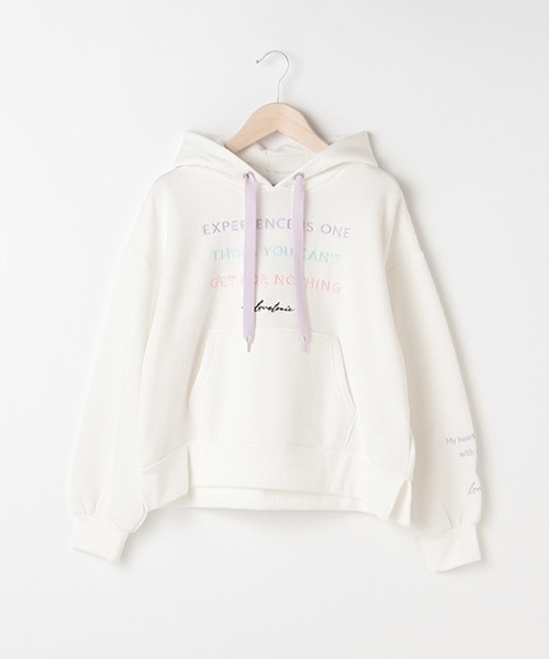 LOVETOXIC（ラブトキシック）の「裏起毛 ロゴ刺しゅうパーカー