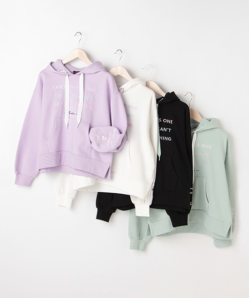 LOVETOXIC（ラブトキシック）の「裏起毛 ロゴ刺しゅうパーカー